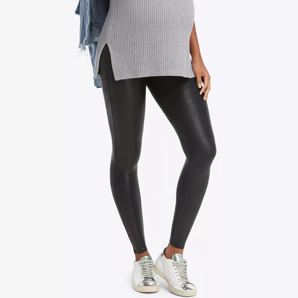 SPANX Faux Leather High-Waist Black Leggings